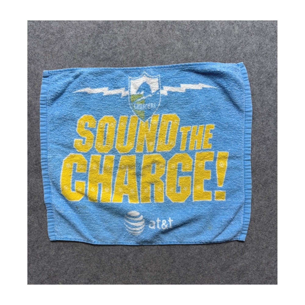 Vintage San Diego Chargers Sound The Charge Rally Towel Blue NFL Football AT&T
